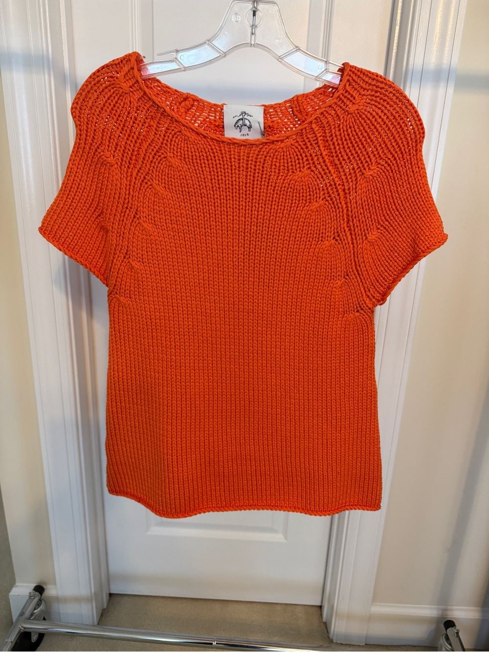 BRAND NEW Brooks Brothers Bright Orange Short-Sleeve Knit Top
